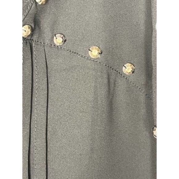 Woman Within Black Sheer 3/4 Sleeve Blouse Top Shirt Plus Size 5X 38/40 Sequins - Picture 4 of 9